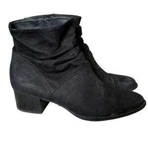 PAUL GREEN Brianna Black Leather Slouchy Bootie Size UK7 (US 9.5)
